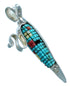 Multicolor Inlay Sterling Silver Corn Reversible Pendant MW77564